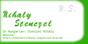 mihaly stenczel business card